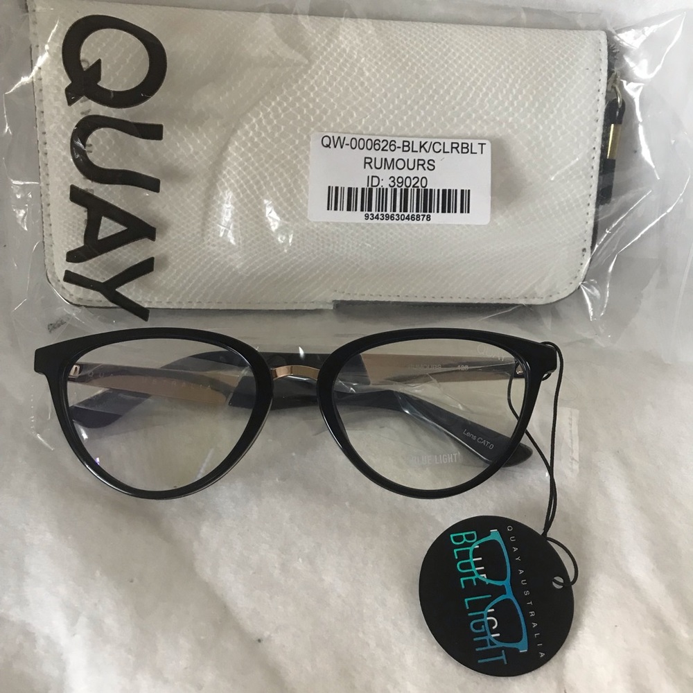 Quay Rumours Blue Light Glasses Black
